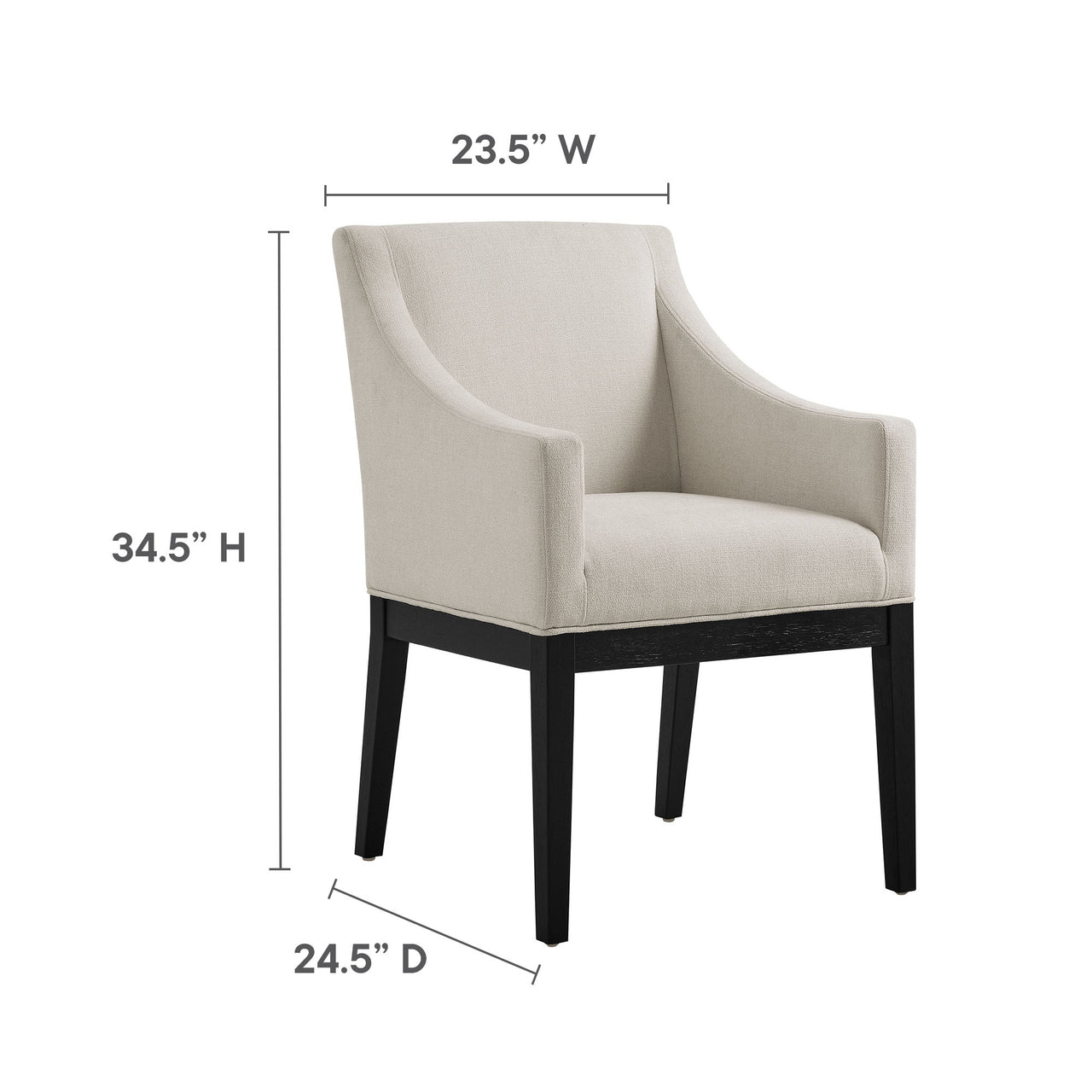 Alessandro Fabric Dining Chair, Sand & Black