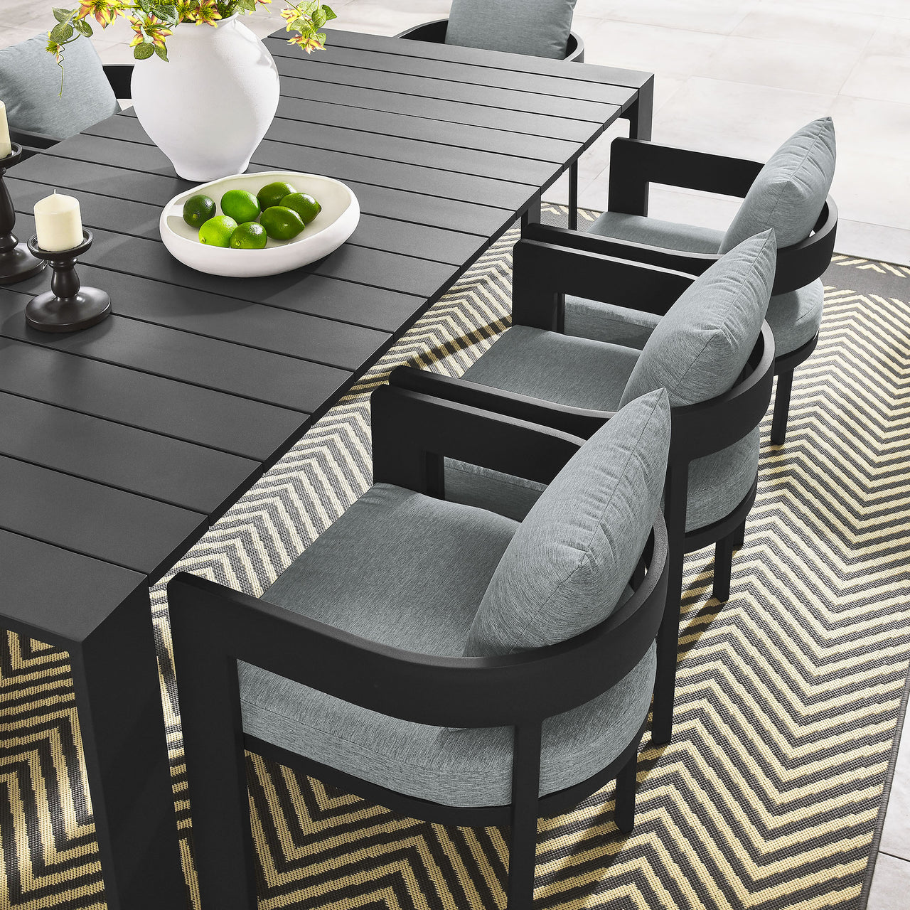 Tahlor 9-Piece Alfresco Dining Set, Gray