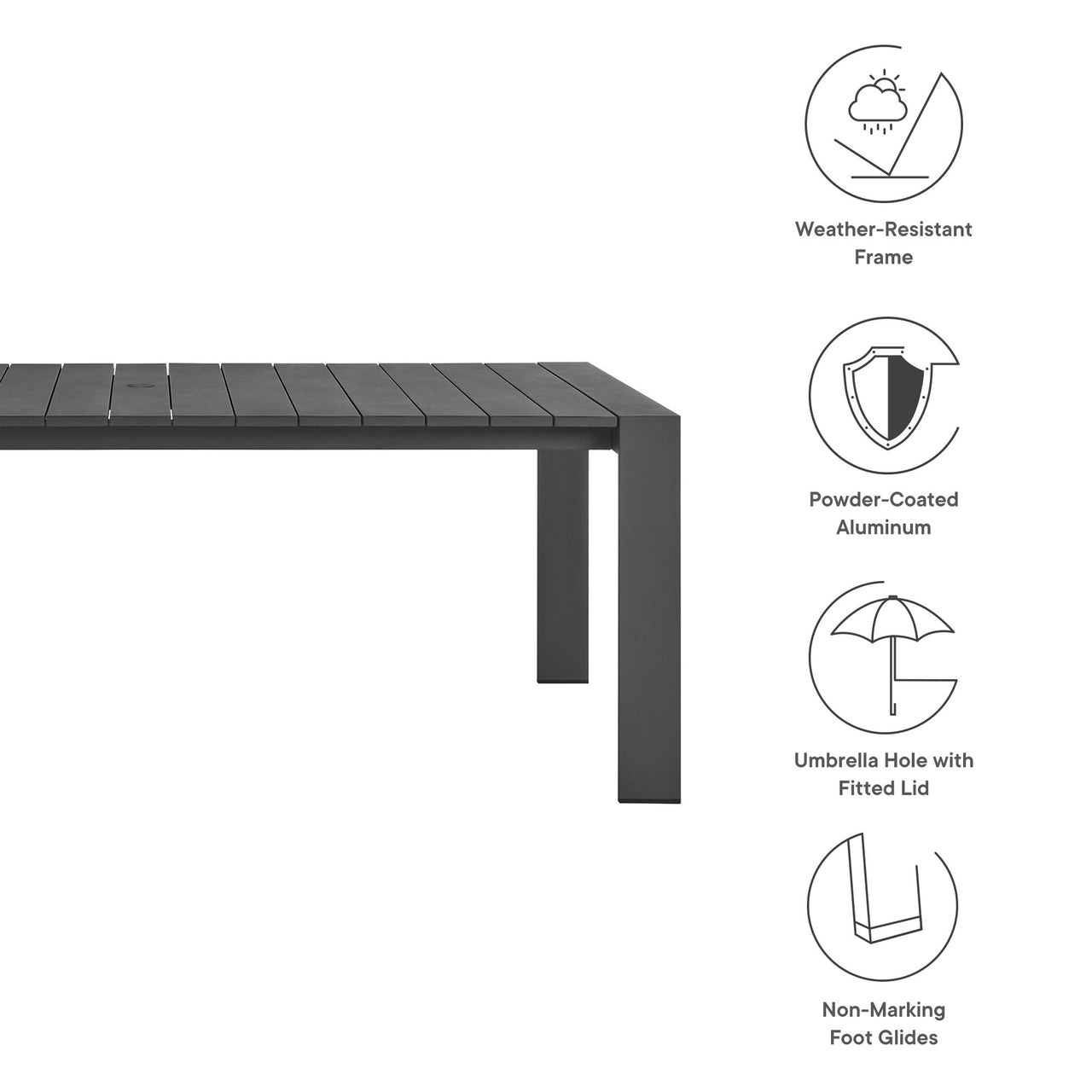 Tahlor 9-Piece Alfresco Dining Set, Gray