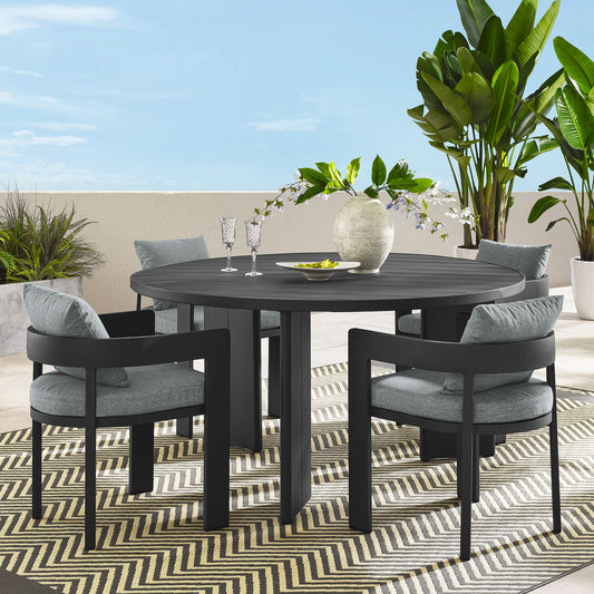 Tahlor 5-Piece Alfresco Dining Set, Gray