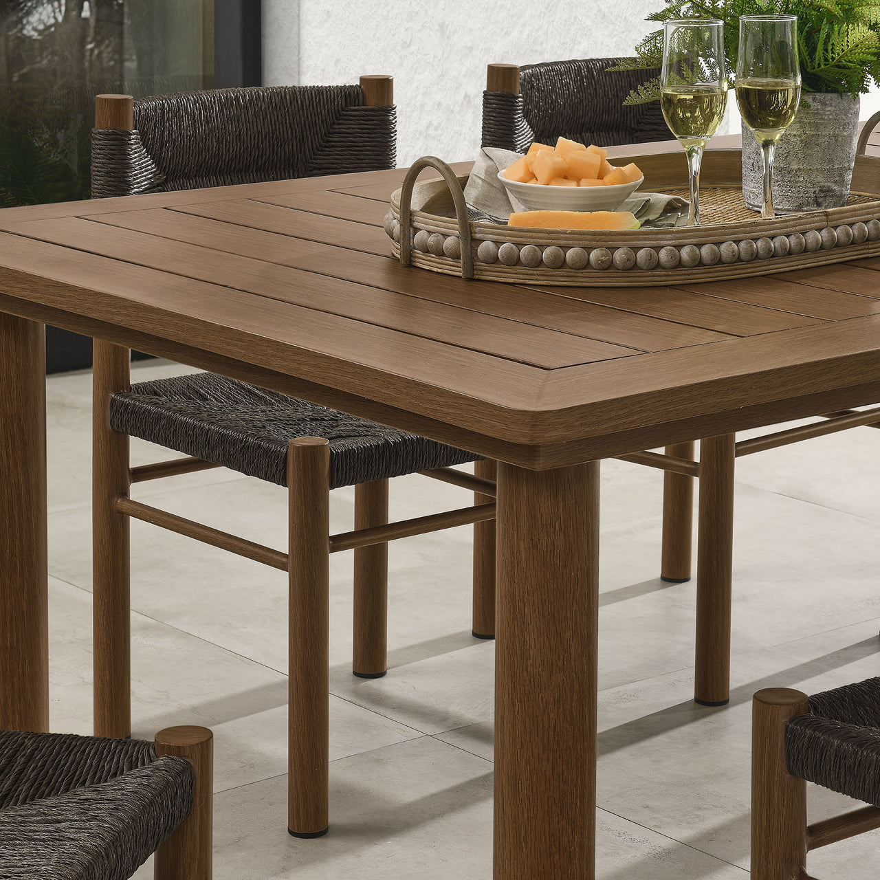 Holiday 7-Piece Rectangular Alfresco Dining Set, Walnut