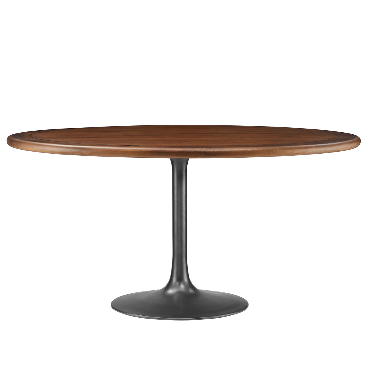 Ensemble Round Dining Table, XXL, Black & Walnut
