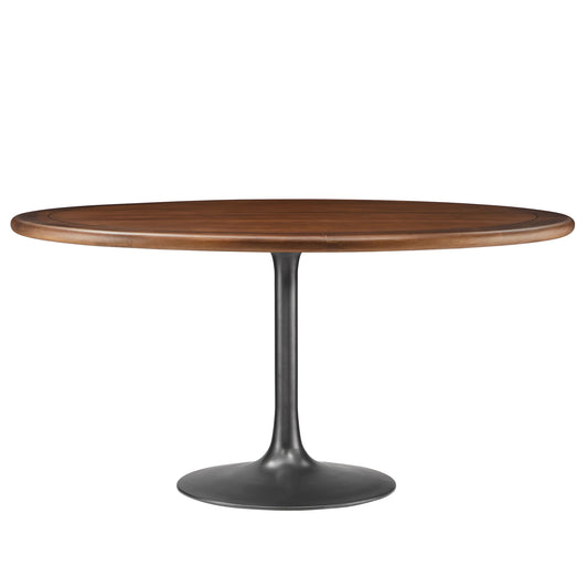 Ensemble Round Dining Table, XXL, Black & Walnut
