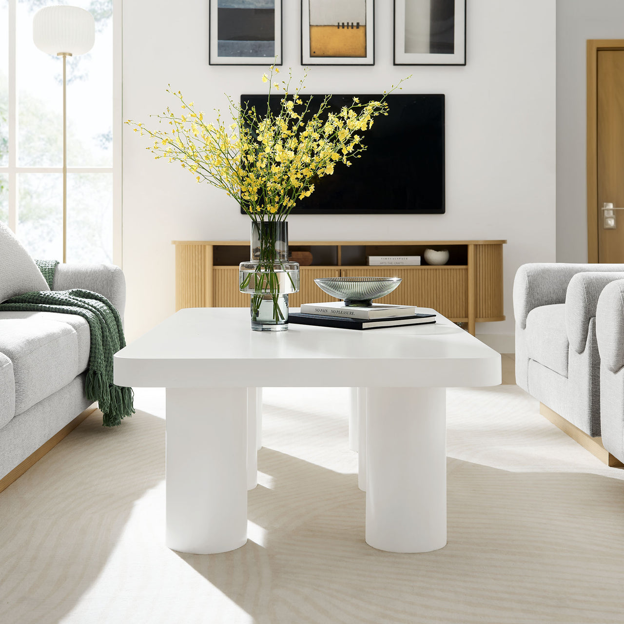 Laventh Coffee Table, White