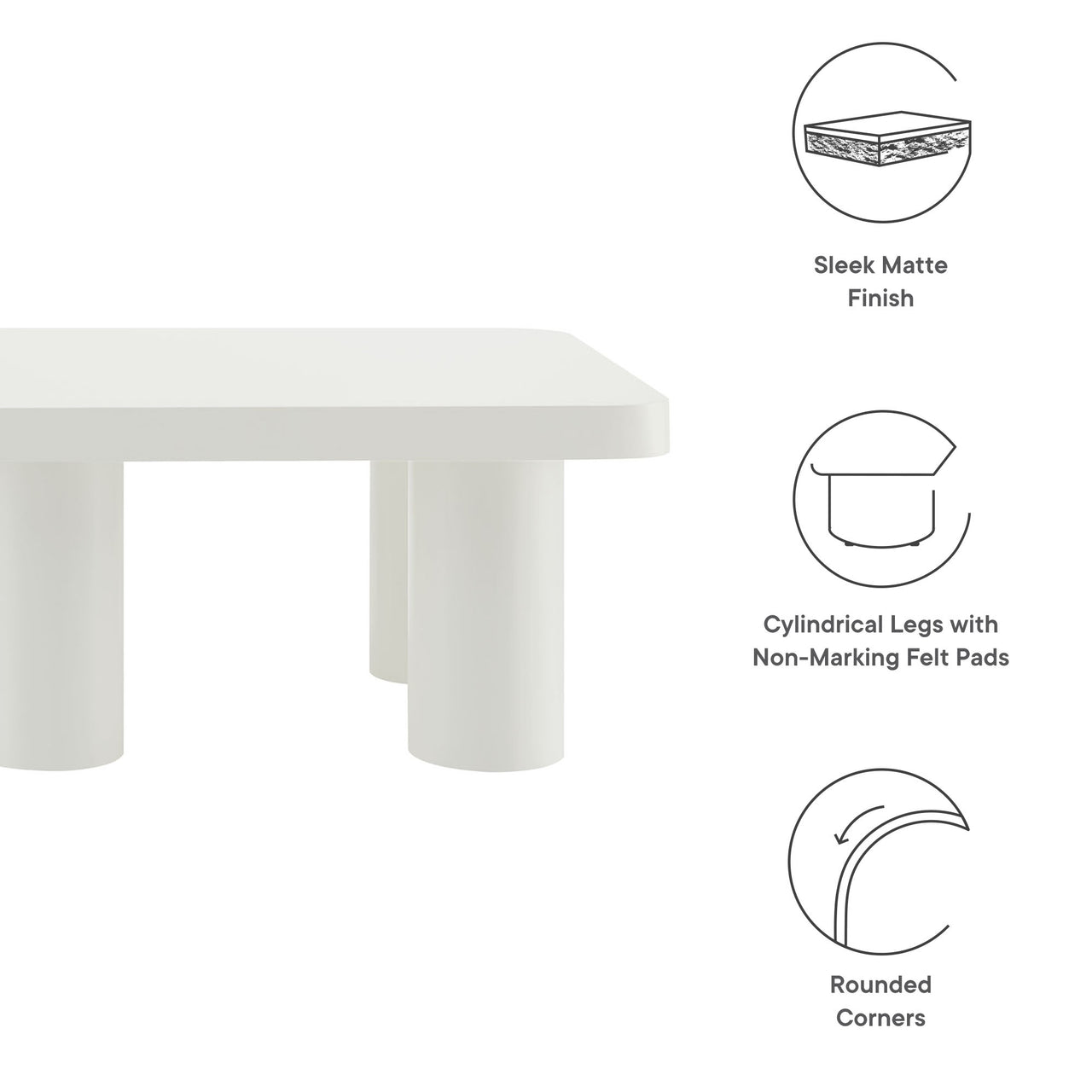 Laventh Coffee Table, White