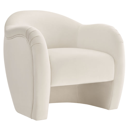 Roux Velvet Accent Chair, Chalk
