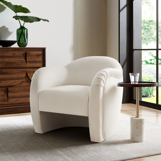 Roux Velvet Accent Chair, Chalk