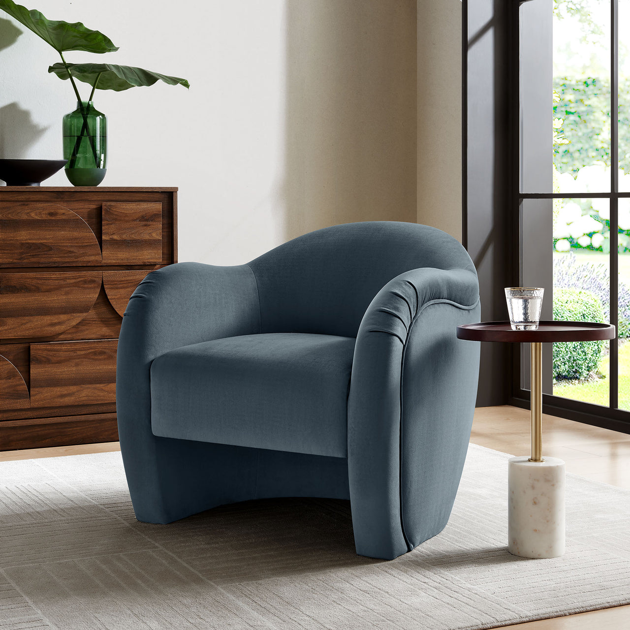 Roux Velvet Accent Chair, Slate