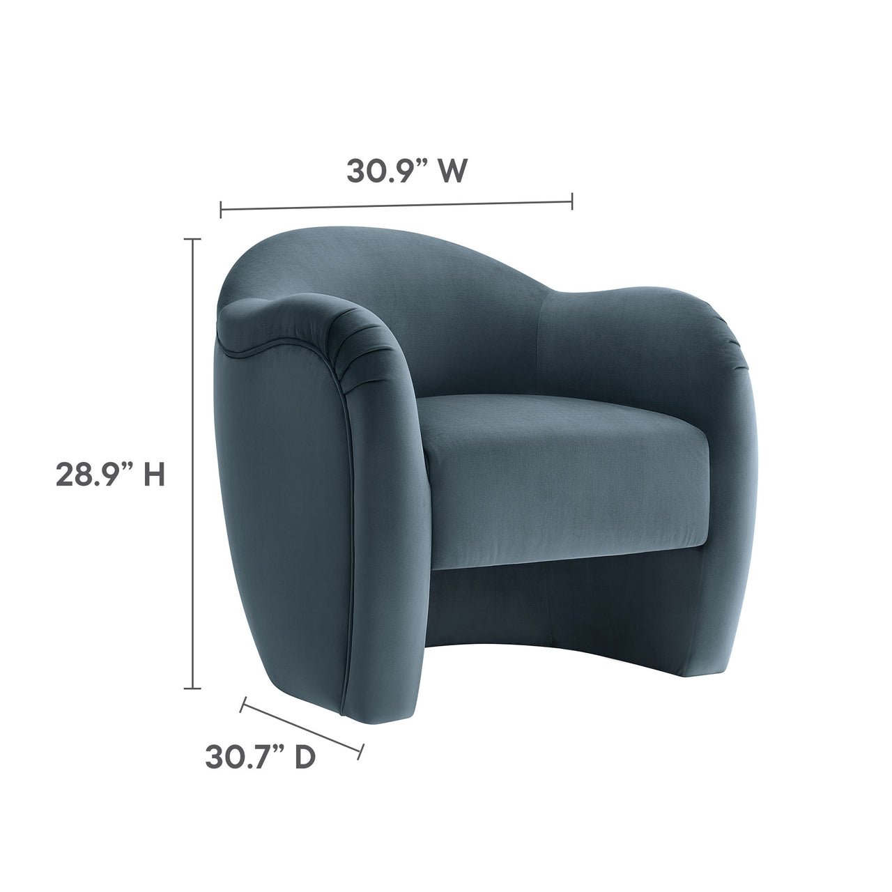 Roux Velvet Accent Chair, Slate