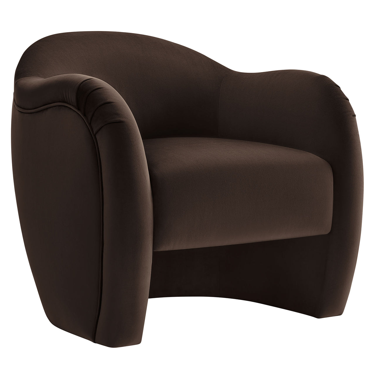 Roux Velvet Accent Chair, Chocolate Brown