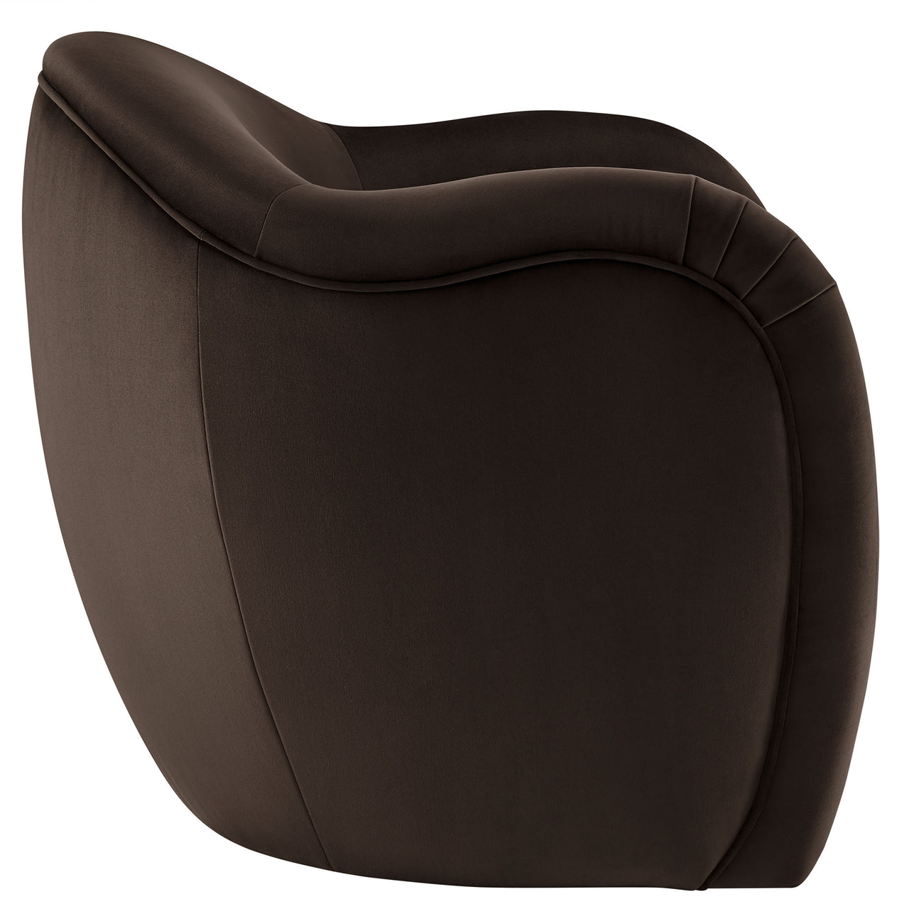 Roux Velvet Accent Chair, Chocolate Brown