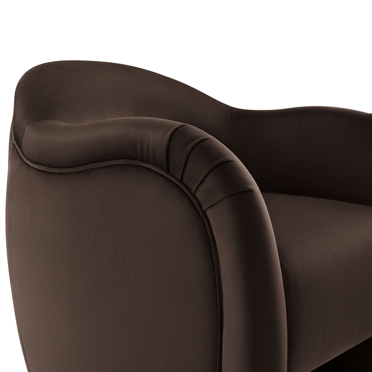 Roux Velvet Accent Chair, Chocolate Brown