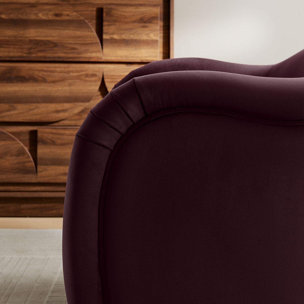 Roux Velvet Accent Chair, Wine