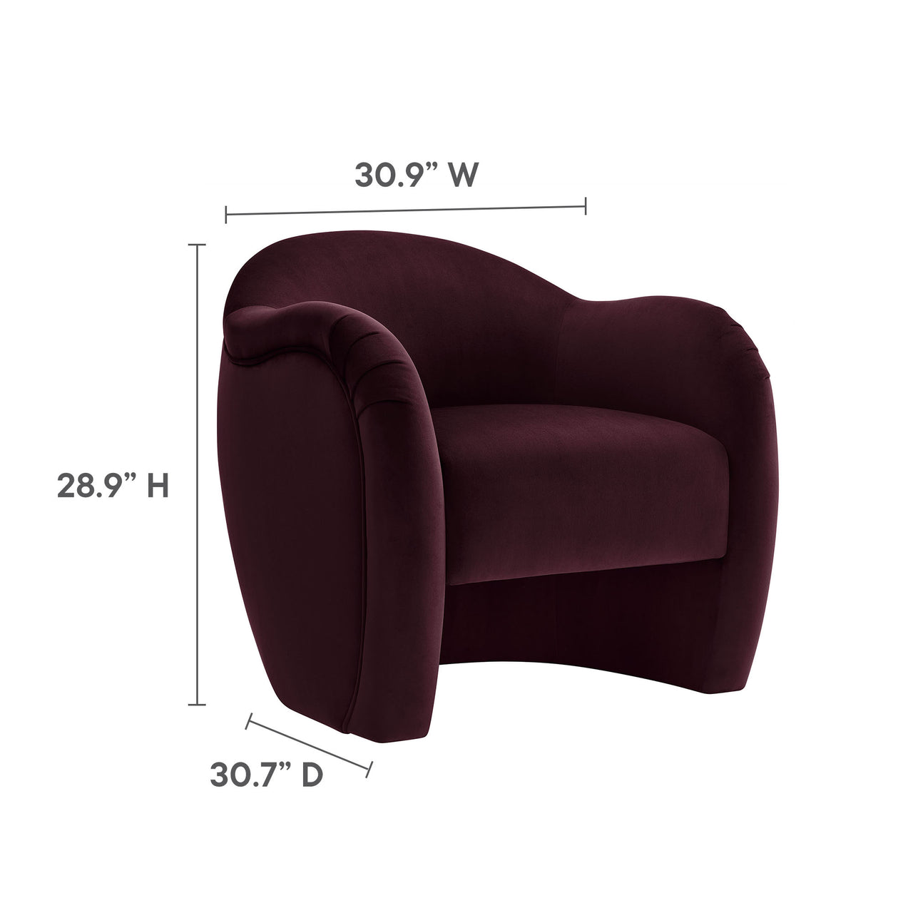 Roux Velvet Accent Chair, Wine