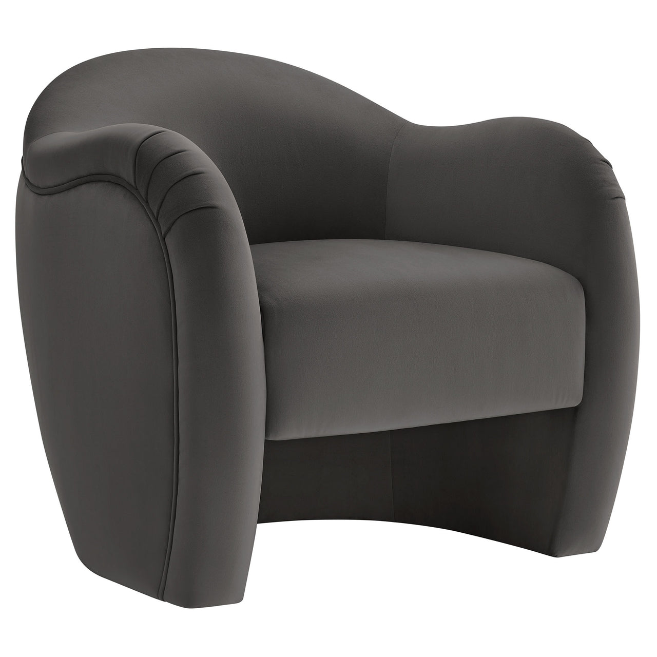 Roux Velvet Accent Chair, Charcoal