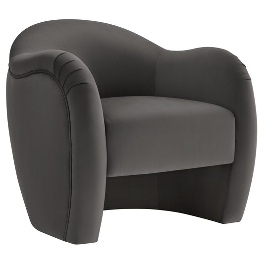 Roux Velvet Accent Chair, Charcoal
