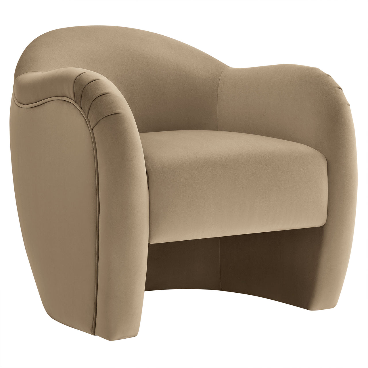 Roux Velvet Accent Chair, Taupe