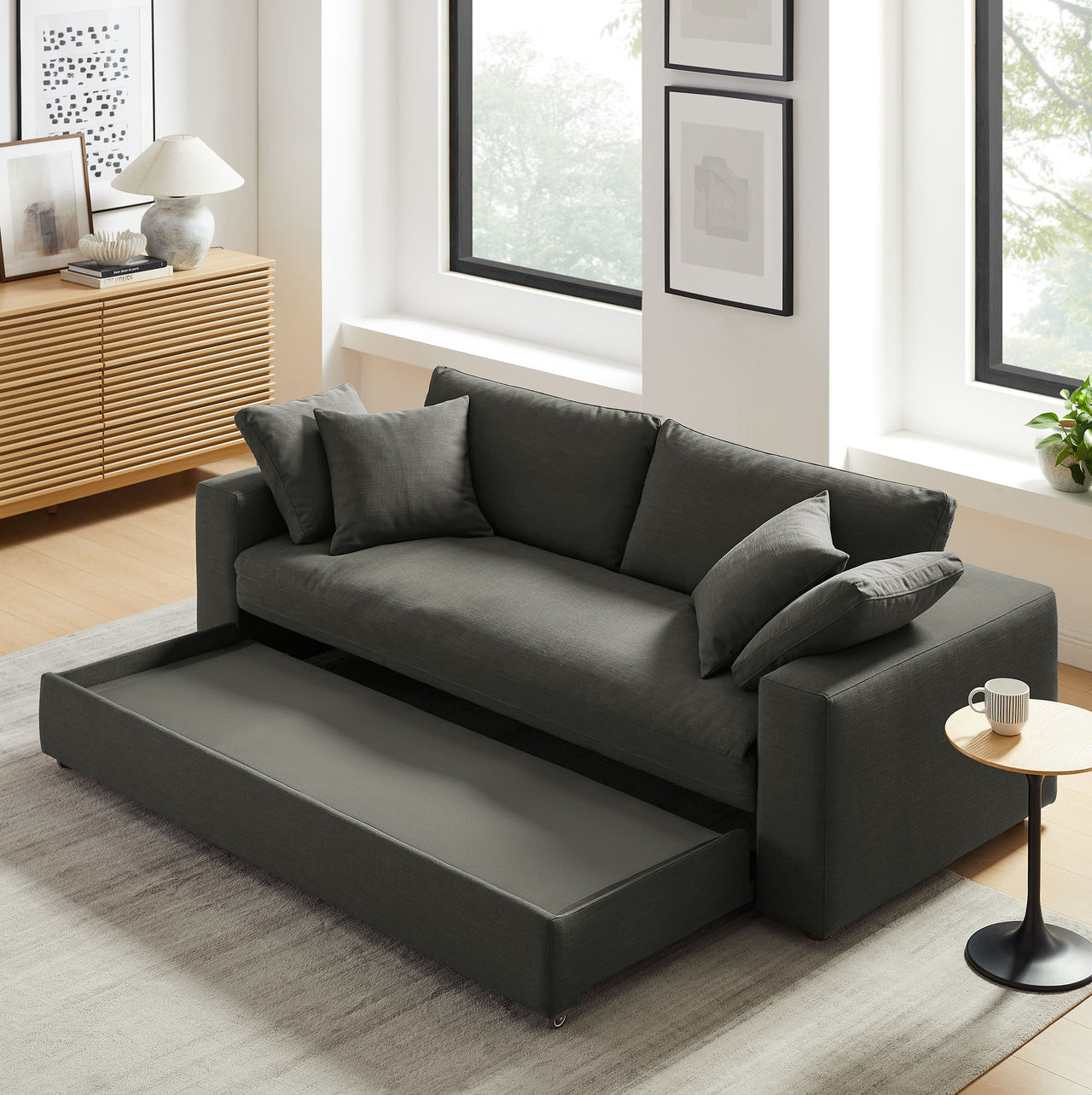 Angelic Cloudblend Sleeper Sofa, Gray