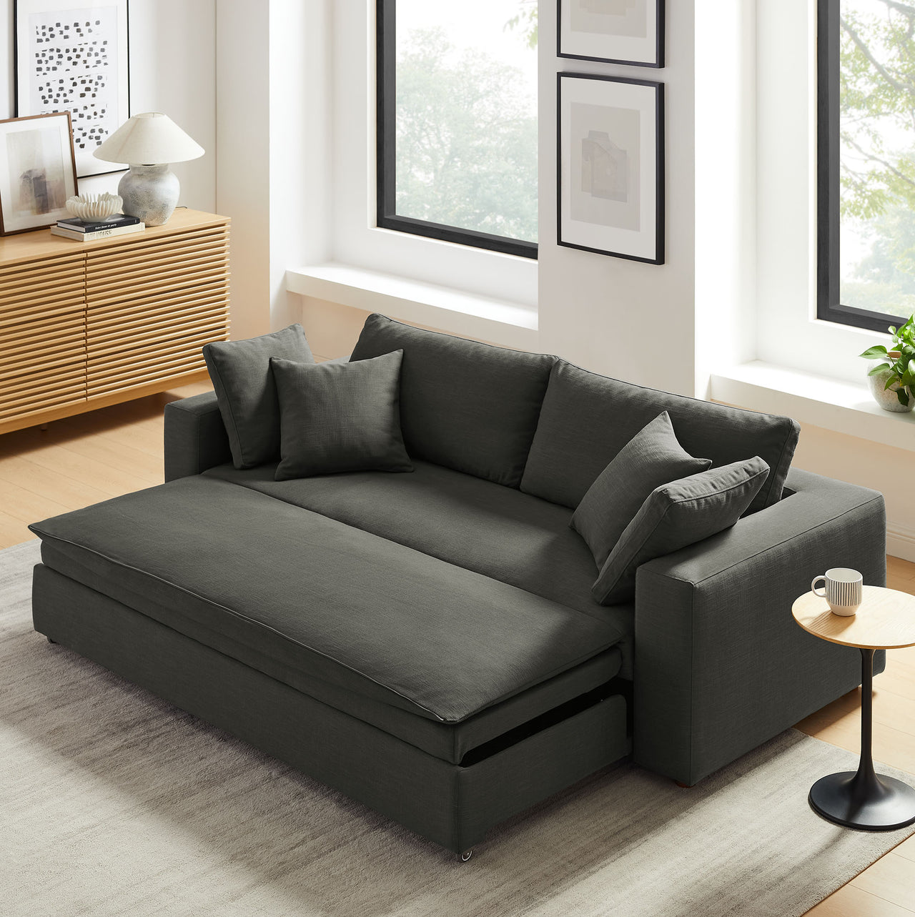 Angelic Cloudblend Sleeper Sofa, Gray