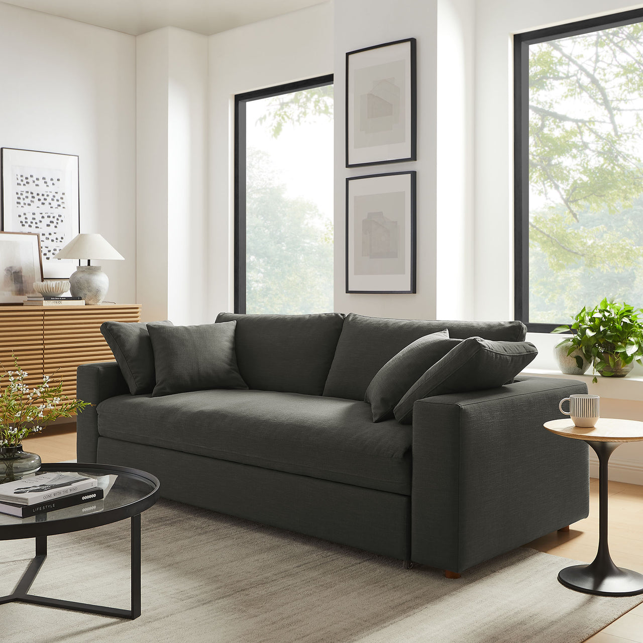 Angelic Cloudblend Sleeper Sofa, Gray