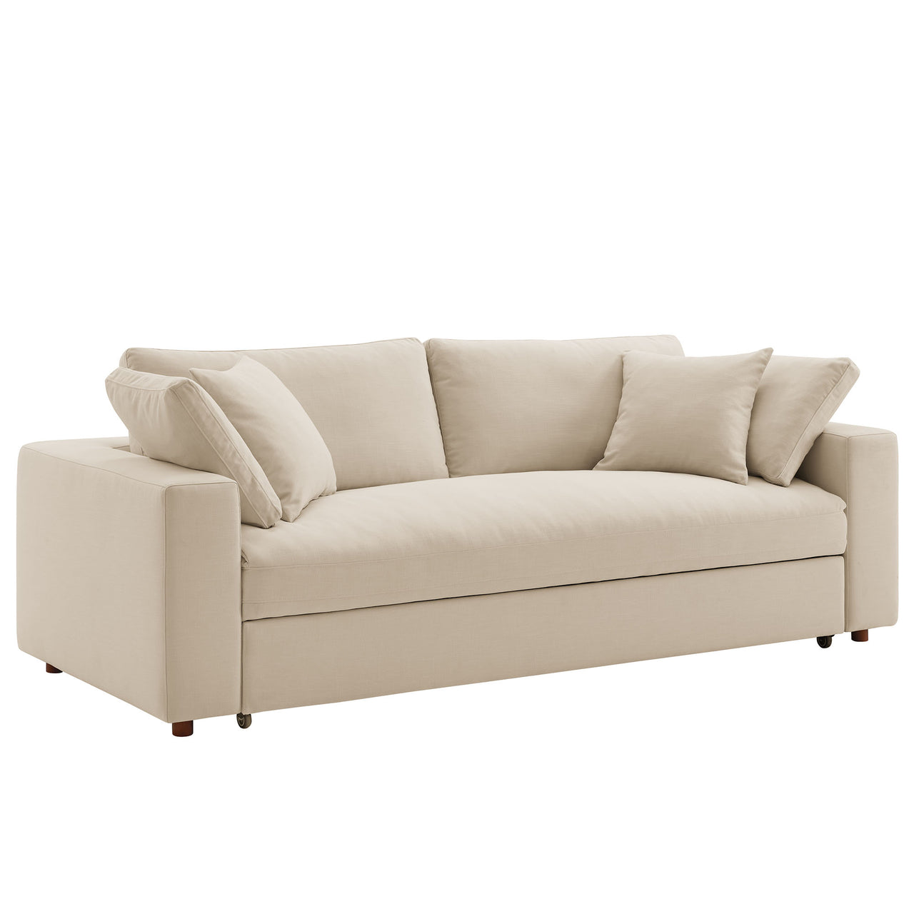 Angelic Cloudblend Sleeper Sofa, Light Beige