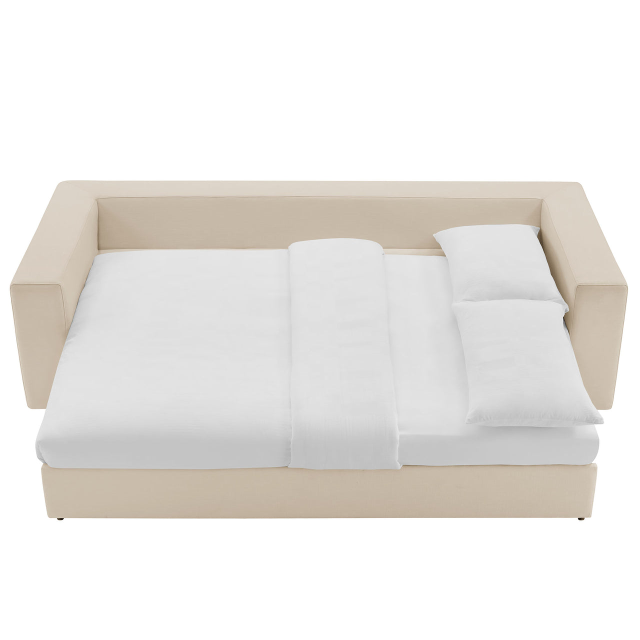Angelic Cloudblend Sleeper Sofa, Light Beige