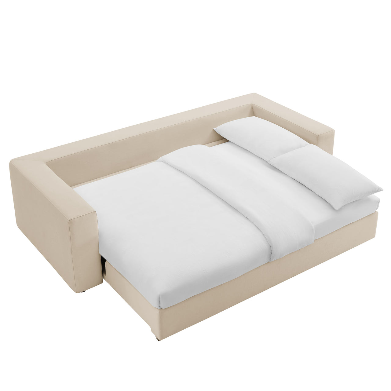 Angelic Cloudblend Sleeper Sofa, Light Beige