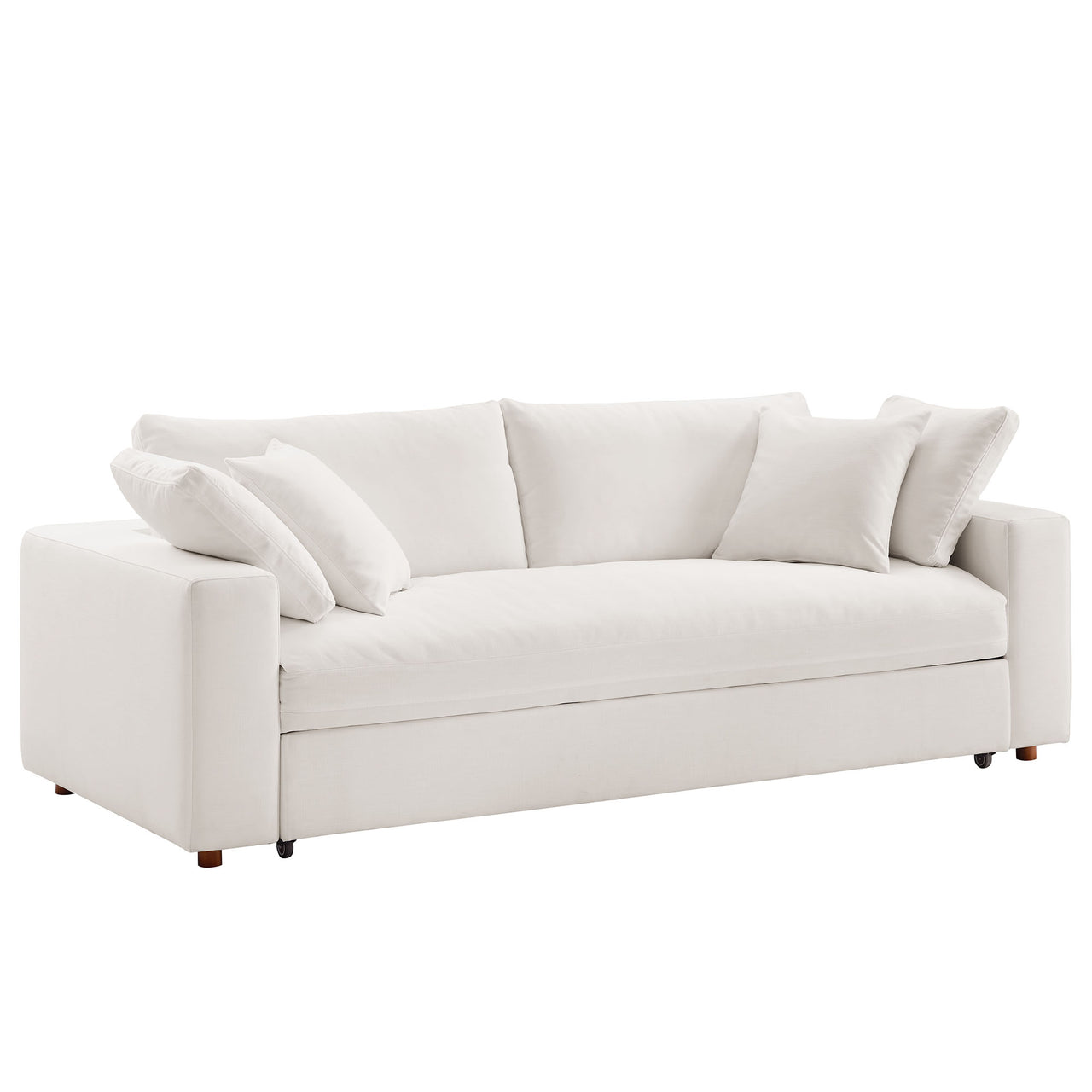 Angelic Cloudblend Sleeper Sofa, Pure White