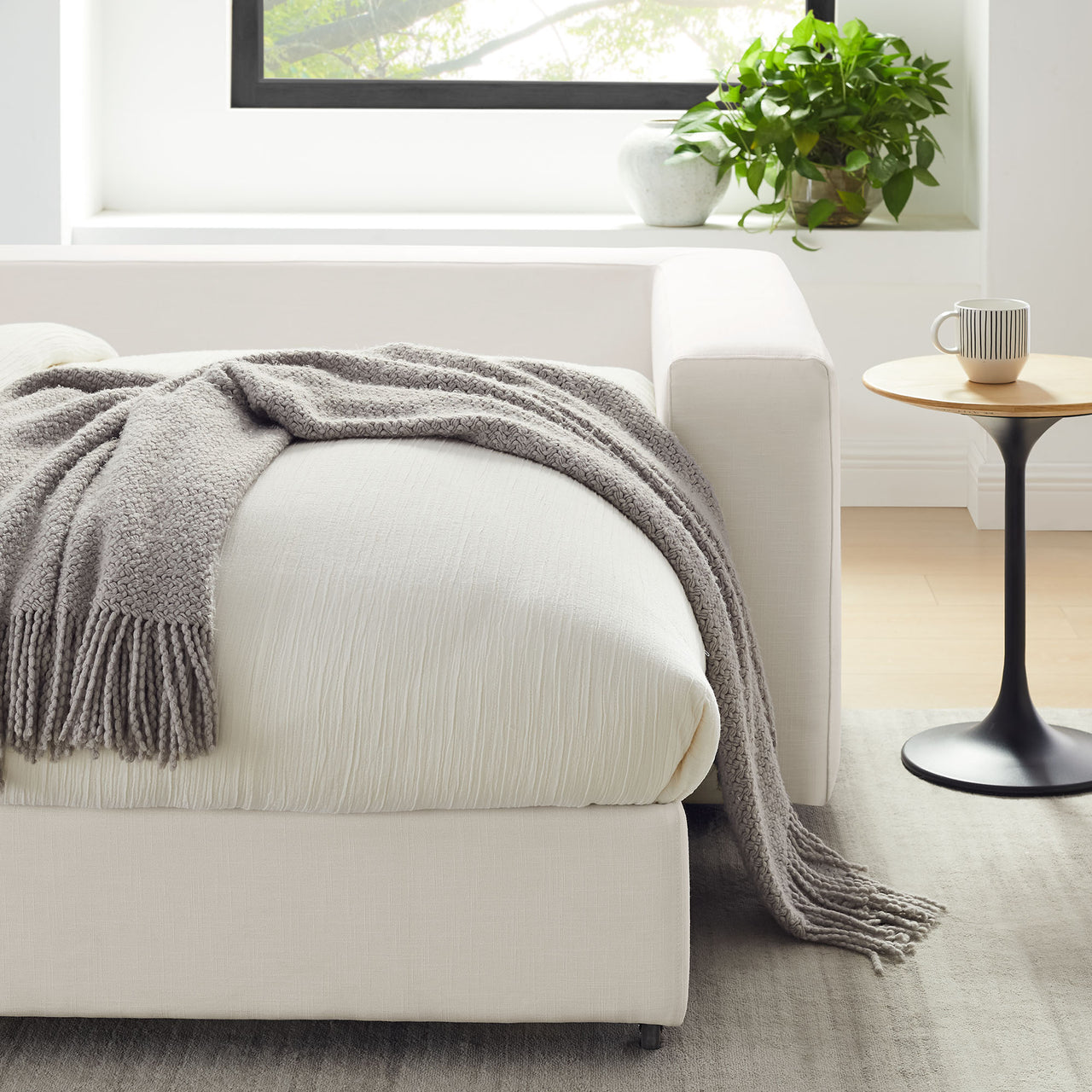 Angelic Cloudblend Sleeper Sofa, Pure White