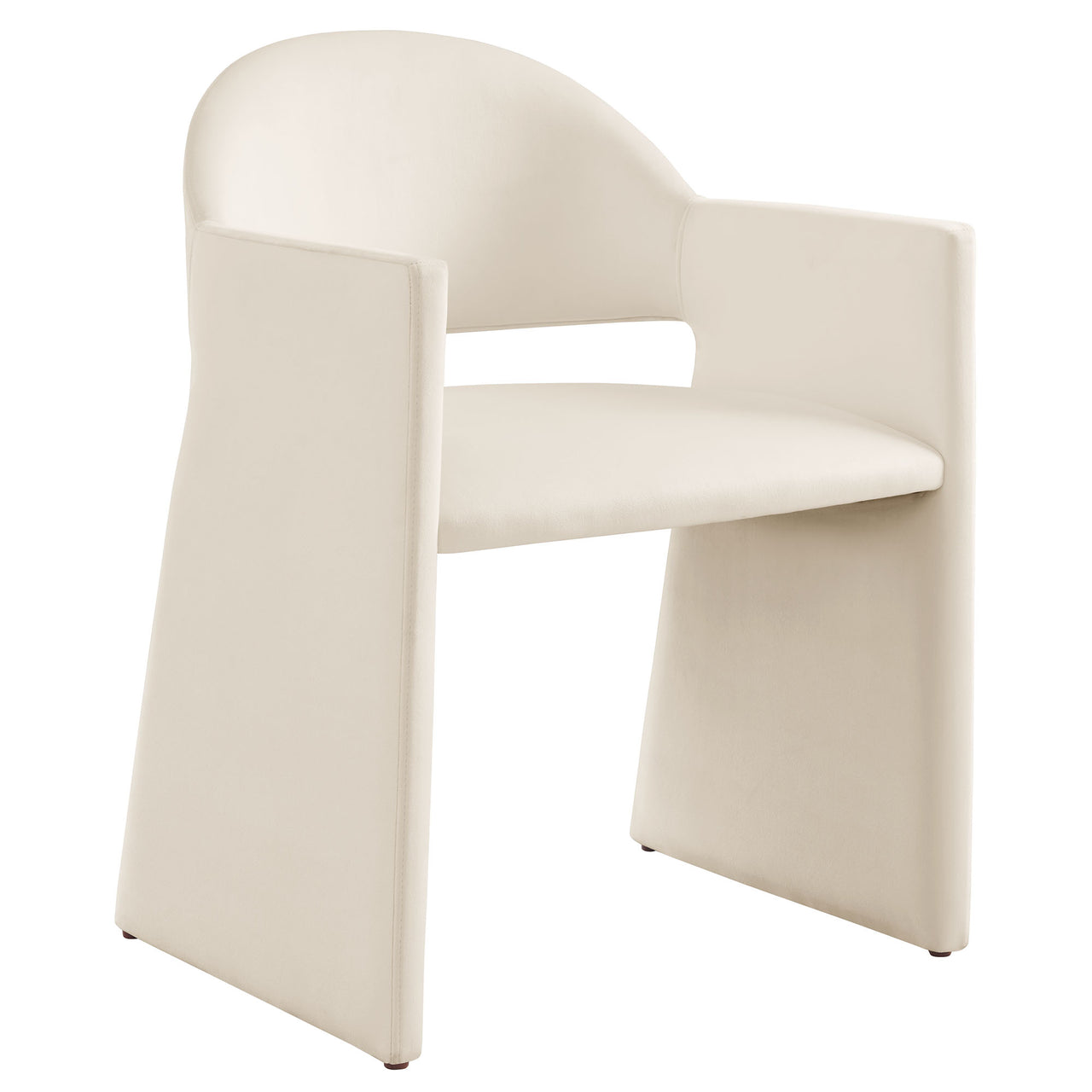 Heirachy Velvet Dining Armchair, Chalk