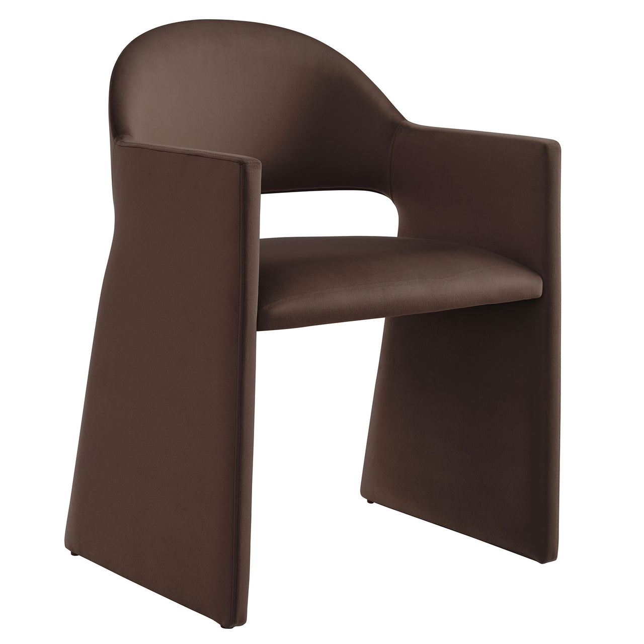 Heirachy Velvet Dining Armchair, Chocolate Brown