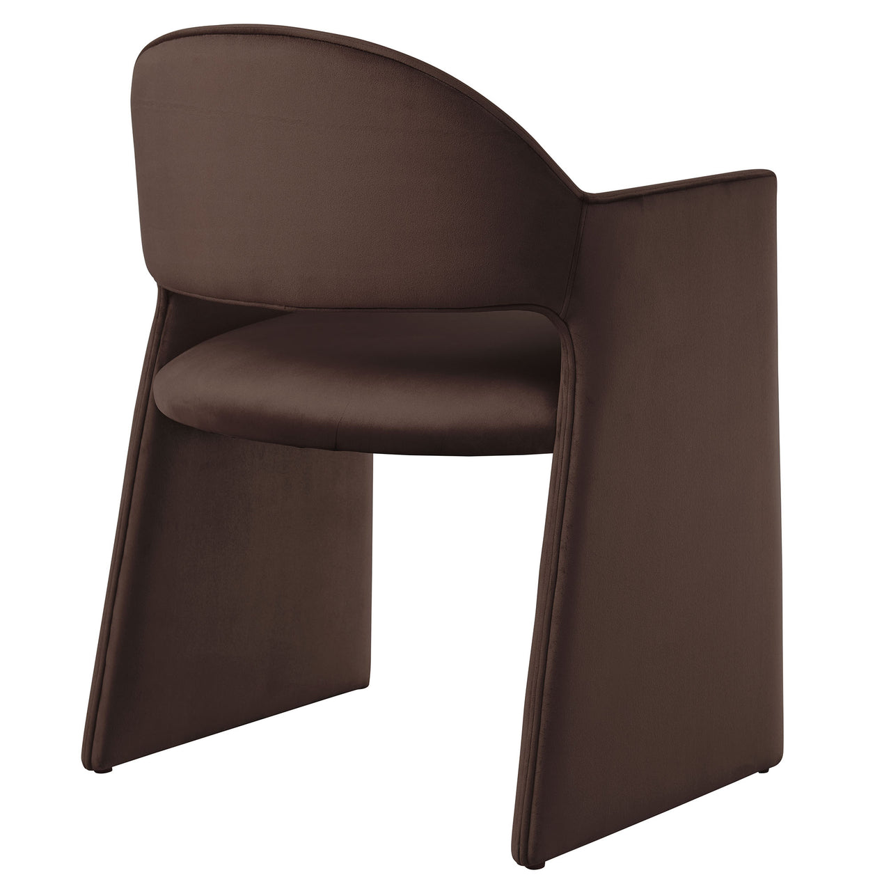 Heirachy Velvet Dining Armchair, Chocolate Brown