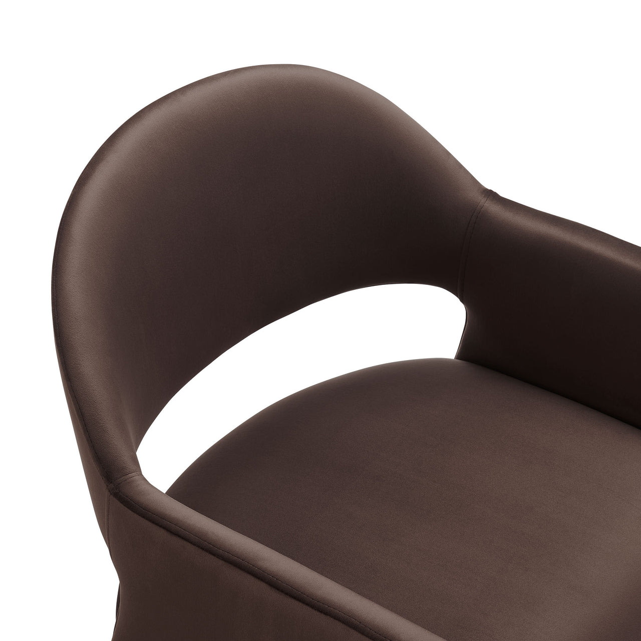 Heirachy Velvet Dining Armchair, Chocolate Brown