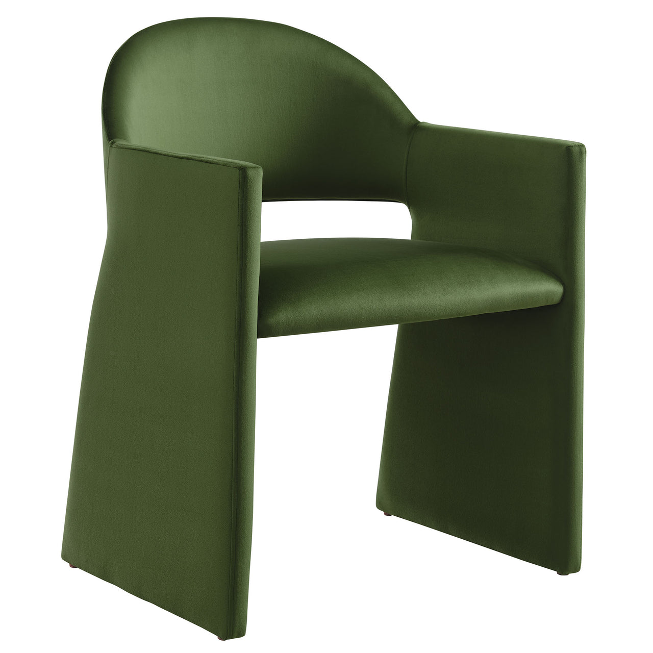 Heirachy Velvet Dining Armchair, Basil