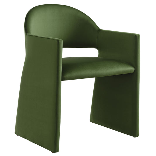 Heirachy Velvet Dining Armchair, Basil