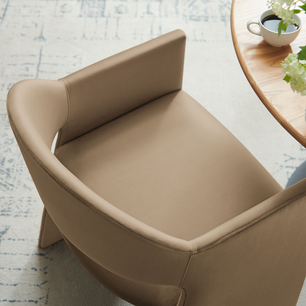 Heirachy Velvet Dining Armchair, Taupe