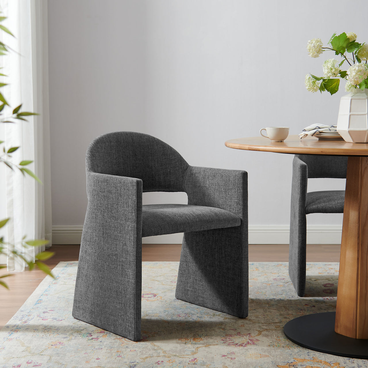 Heirachy Fabric Dining Armchair, Charcoal