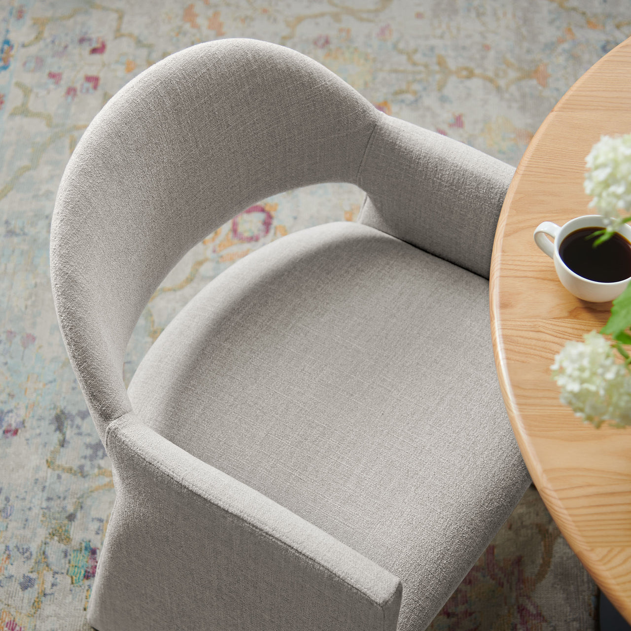 Heirachy Fabric Dining Armchair, Linen