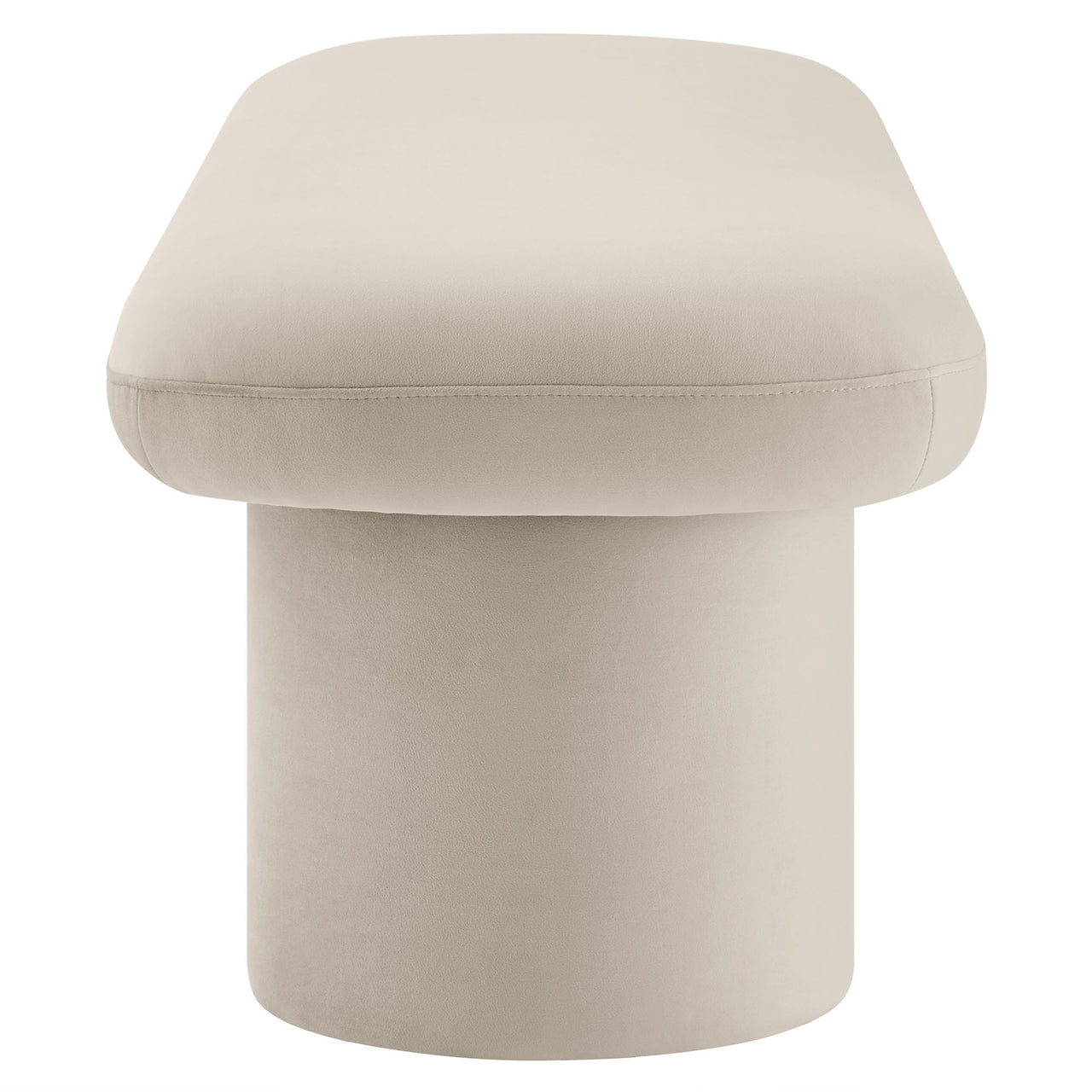 Fission Upholstered Velvet Bench, Almond