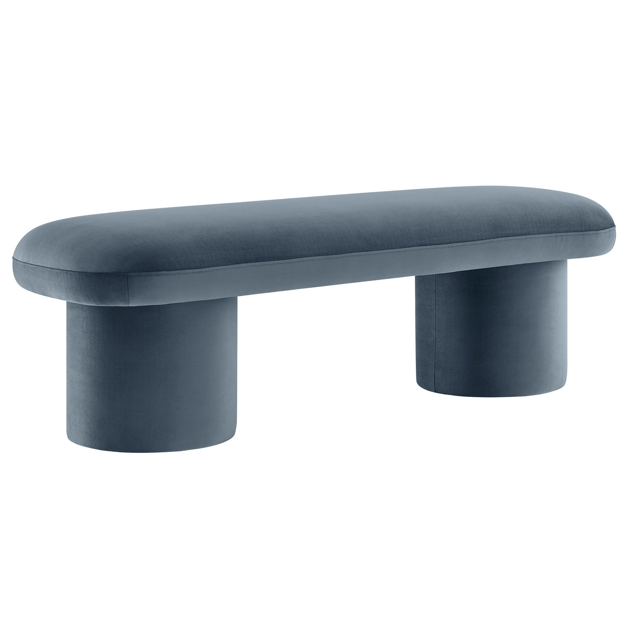 Fission Upholstered Velvet Bench, Slate