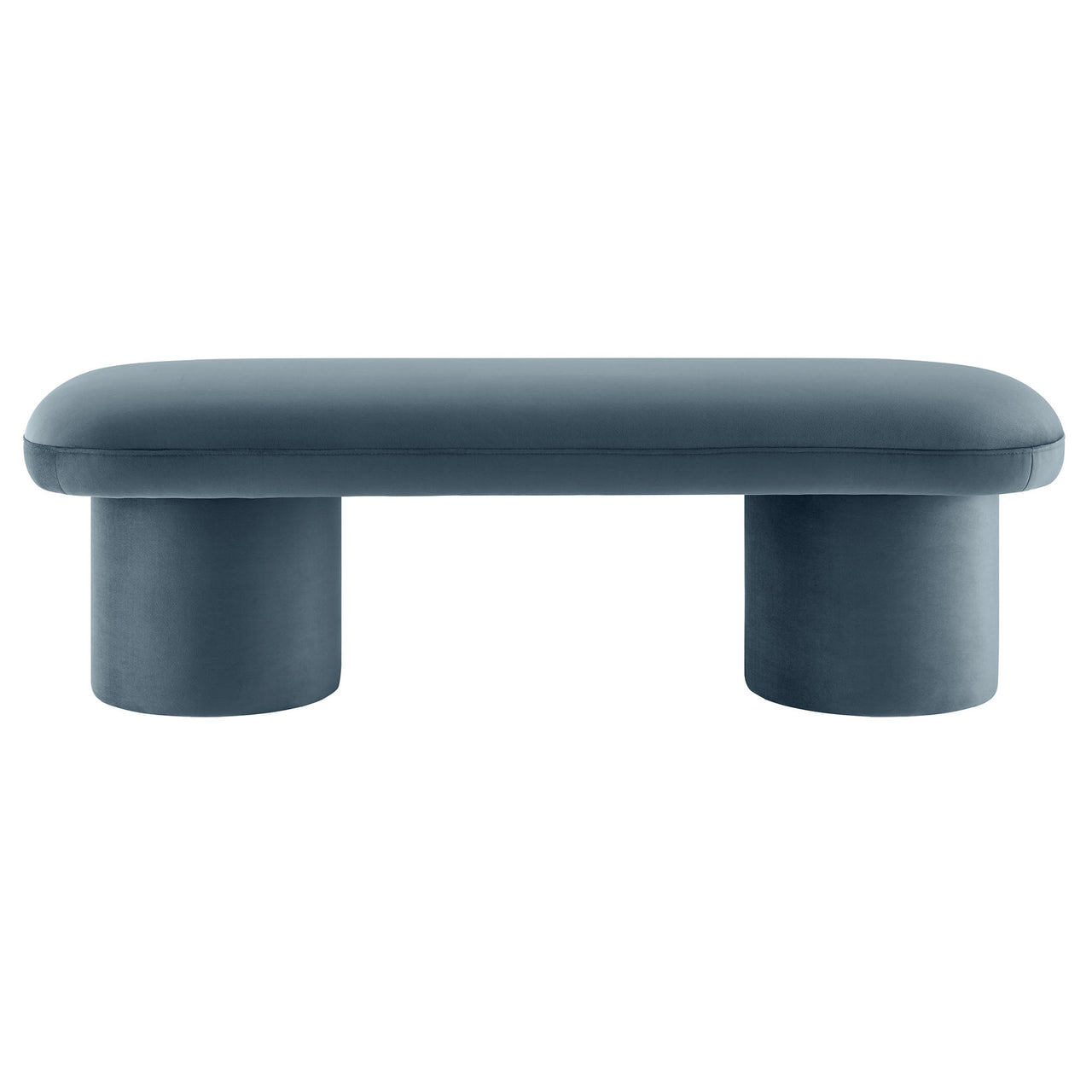Fission Upholstered Velvet Bench, Slate