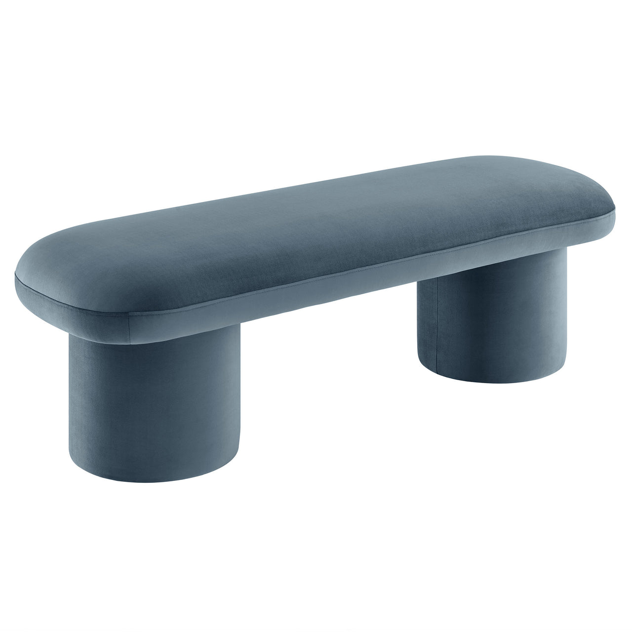 Fission Upholstered Velvet Bench, Slate