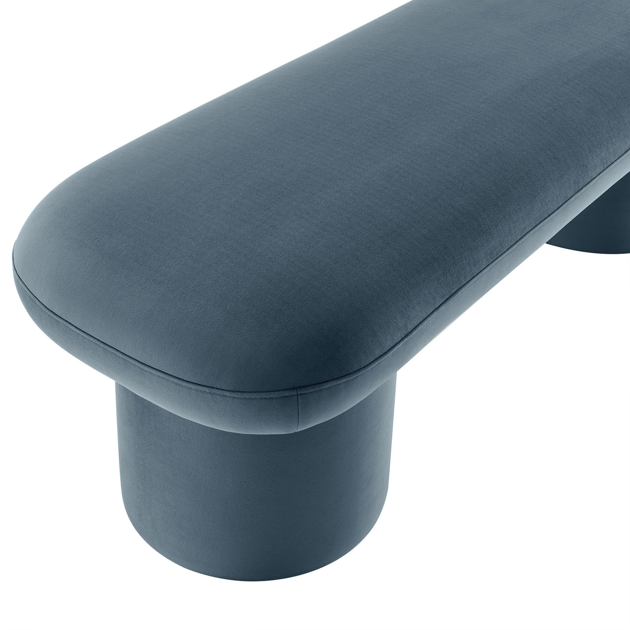 Fission Upholstered Velvet Bench, Slate