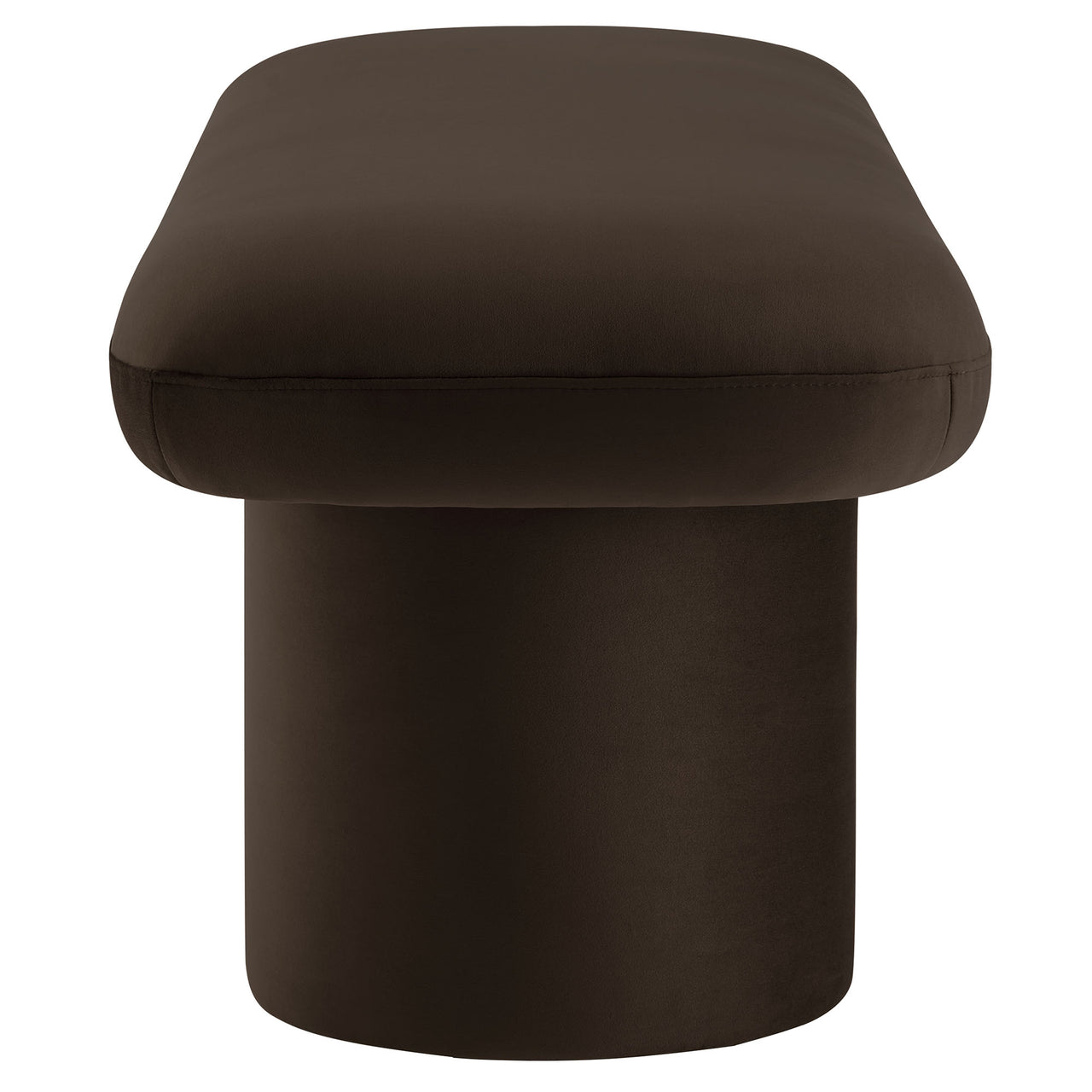 Fission Upholstered Velvet Bench, Chocolate Brown