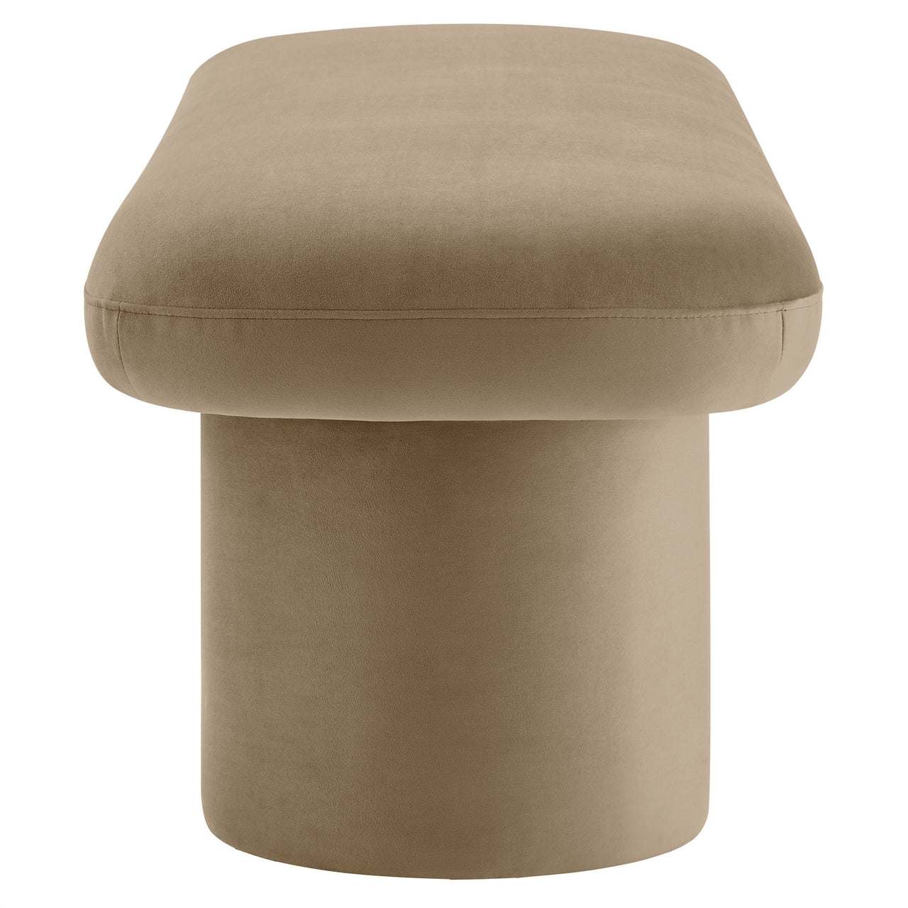 Fission Upholstered Velvet Bench, Taupe