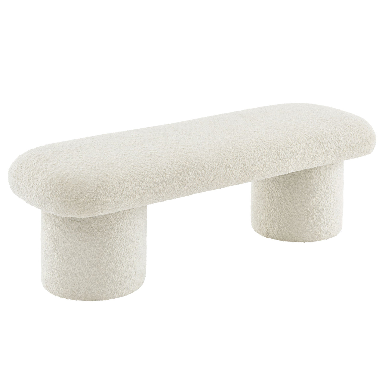 Fission Chenille Bench, Cream