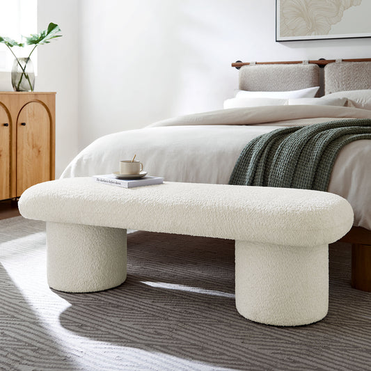 Fission Chenille Bench, Cream