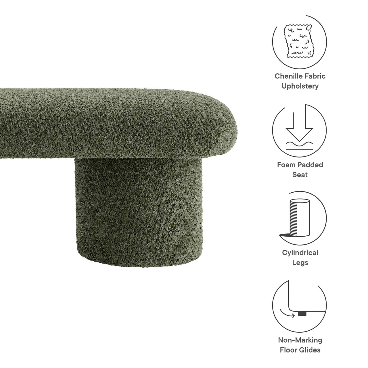 Fission Chenille Bench, Sage