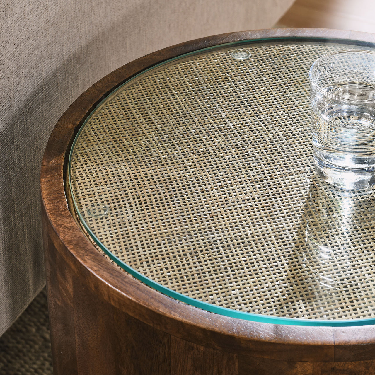 Lysorin Round Side Table, Walnut