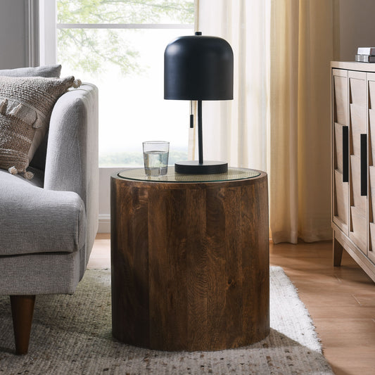 Lysorin Round Side Table, Walnut